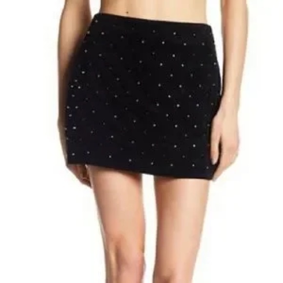 & OTHER STORIES Rhinestone Dotted Velvet Mini Skirt - Picture 2 of 5